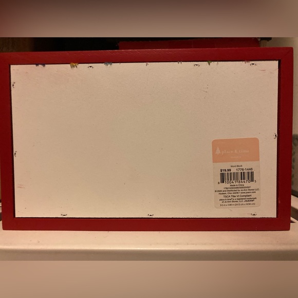 Be joyful Red Shelf Sitter Tassel Detail Frame - Picture 2 of 5